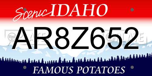AR8Z652 Idaho License Plate