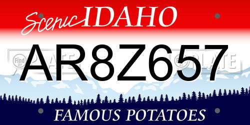 AR8Z657 Idaho License Plate