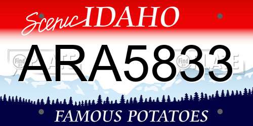 ARA5833 Idaho License Plate