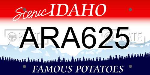 ARA625 Idaho License Plate