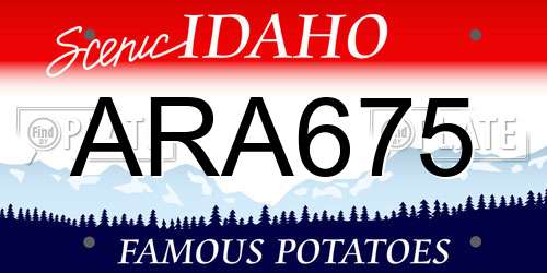 ARA675 Idaho License Plate