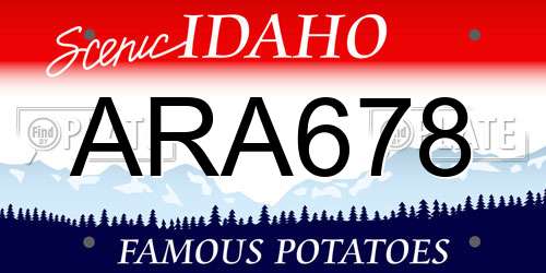 ARA678 Idaho License Plate