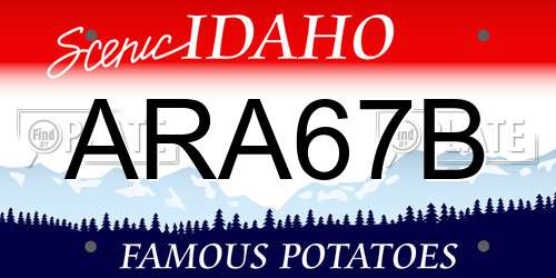 ARA67B Idaho License Plate