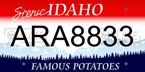 ARA8833 Idaho License Plate