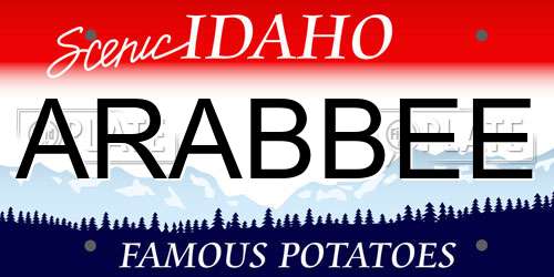 ARABBEE Idaho License Plate