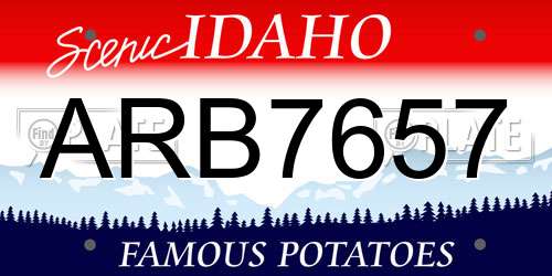 ARB7657 Idaho License Plate