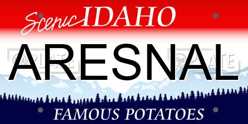 ARESNAL Idaho License Plate