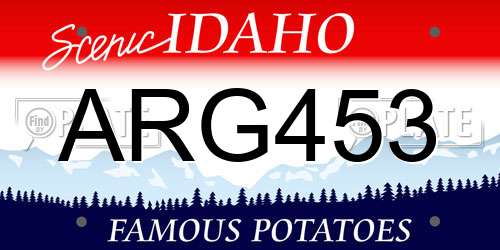 ARG453 Idaho License Plate