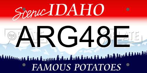 ARG48E Idaho License Plate