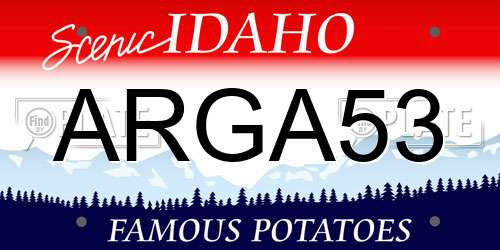 ARGA53 Idaho License Plate