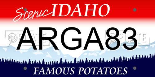 ARGA83 Idaho License Plate
