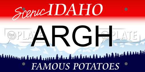 ARGH Idaho License Plate