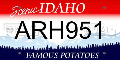ARH951 Idaho License Plate