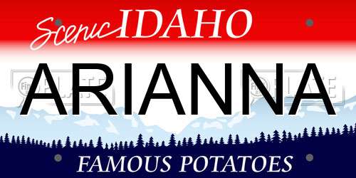 ARIANNA Idaho License Plate