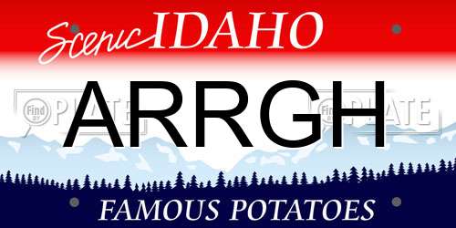 ARRGH Idaho License Plate