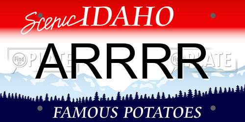 ARRRR Idaho License Plate