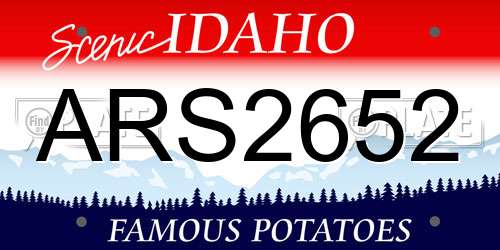 ARS2652 Idaho License Plate