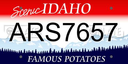 ARS7657 Idaho License Plate