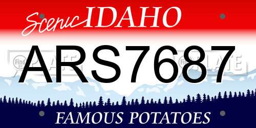 ARS7687 Idaho License Plate