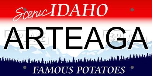 ARTEAGA Idaho License Plate