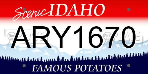 ARY1670 Idaho License Plate