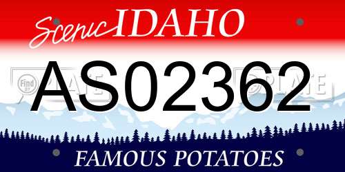 AS02362 Idaho License Plate