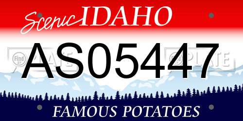 AS05447 Idaho License Plate