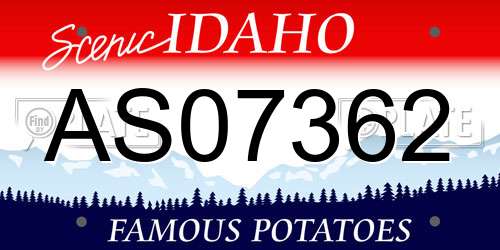 AS07362 Idaho License Plate