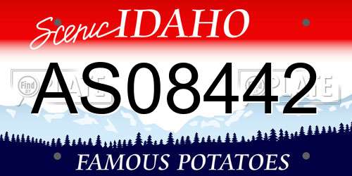 AS08442 Idaho License Plate