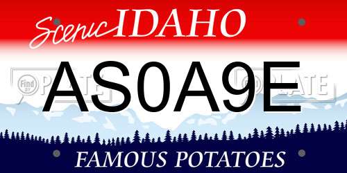 AS0A9E Idaho License Plate