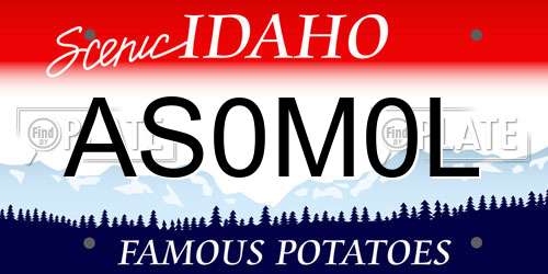 AS0M0L Idaho License Plate
