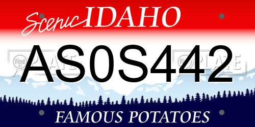 AS0S442 Idaho License Plate