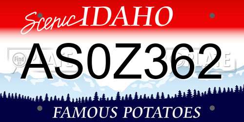AS0Z362 Idaho License Plate