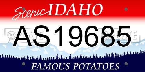 AS19685 Idaho License Plate