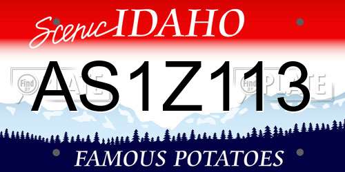 AS1Z113 Idaho License Plate