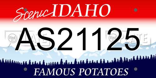 AS21125 Idaho License Plate