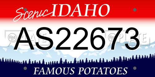 AS22673 Idaho License Plate