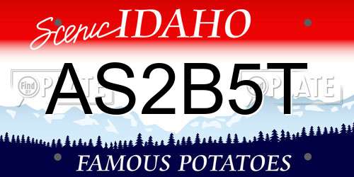 AS2B5T Idaho License Plate