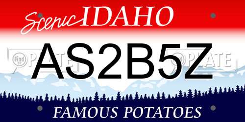 AS2B5Z Idaho License Plate