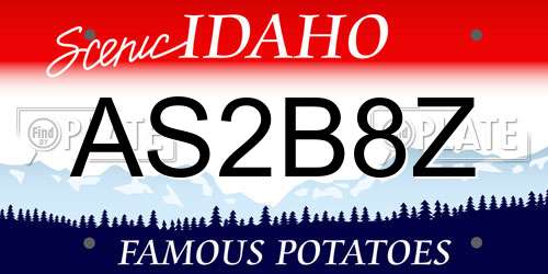 AS2B8Z Idaho License Plate