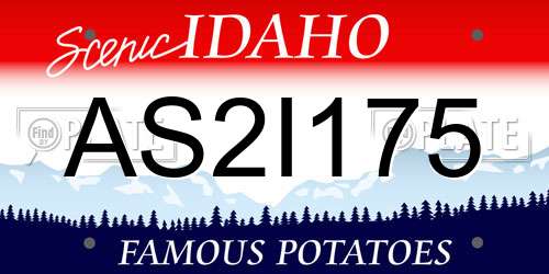 AS2I175 Idaho License Plate