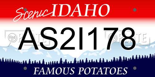AS2I178 Idaho License Plate