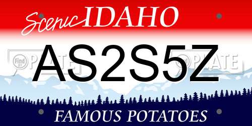 AS2S5Z Idaho License Plate