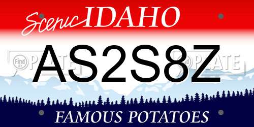 AS2S8Z Idaho License Plate