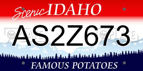 AS2Z673 Idaho License Plate