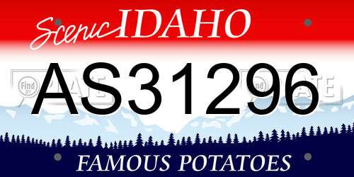 AS31296 Idaho License Plate