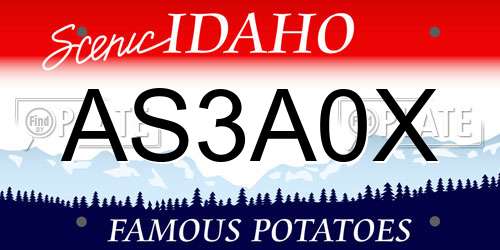 AS3A0X Idaho License Plate