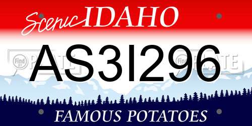 AS3I296 Idaho License Plate