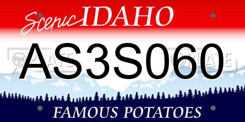 AS3S060 Idaho License Plate