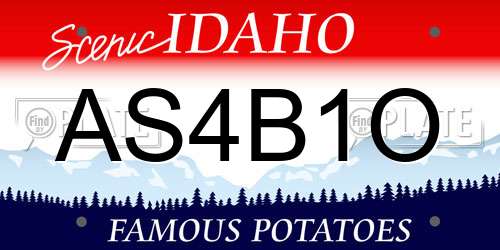 AS4B1O Idaho License Plate